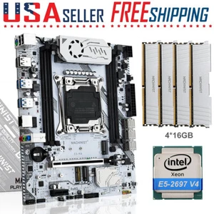 X99 K9 Motherboard LGA 2011-v3 Xeon E5 2697 V4 CPU 64GB DDR4 2133MHz ECC Combo - Picture 1 of 13