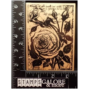 Club Scrap Rubber Stamps COLLAGE ROSES GARDEN FLOWERS ABSTRACT MIXED MEDIA #1725 - Picture 1 of 2