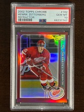 2002 Topps Chrome 182 Henrik Zetterberg Refractor PSA 10 GEM MINT POP 3