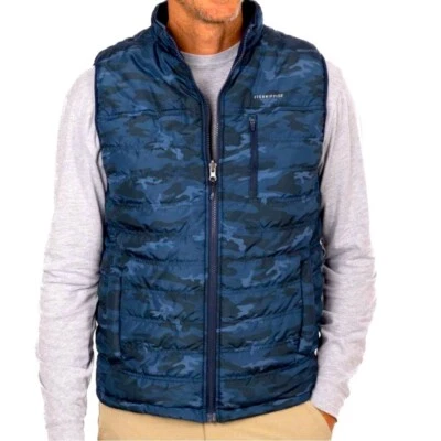 Fish Hippie Reversible Brooker Quilted Vest - Navy MEDIUM - Image 1 of 4