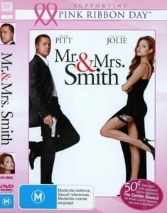 Mr. & Mrs. Smith DVD (Region 4) VGC Pink Ribbon Day Brad Pitt NEW CASE - Picture 1 of 3