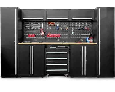 Werkstatteinrichtung Werkbank Werkstatt Set 2.0 XXL mit Buchenholzarbeitsplatte - Bild 1 von 4