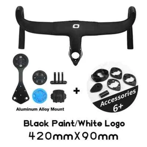 Road Bike Handlebar Carbon Handlebar with Computer Mount 380/400/420/440mm - Picture 1 of 44