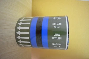 S/A Pipe ID Tape 150mm x 33m LTHW RETURN BS1710:2014 - Picture 1 of 1