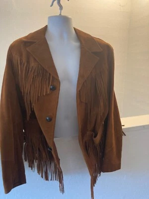 Chaqueta con flecos de gamuza de cuero occidental para hombre nueva Foto 1 de 4