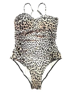 CHEETAH PRINT ONE-PIECE SWIMSUIT SIZE LARGE - Picture 1 of 13