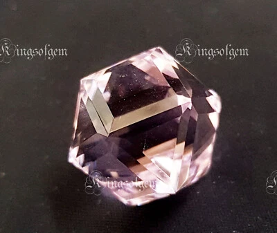 50 Ct Cube Light Rose Quartz Loose Gemstone For Pendent - Image 1 of 4