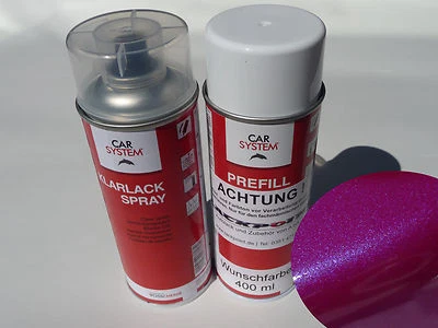 Lackspray Set a 400ml Autolack Basislack Candy Violett Metallic+Klarlack Tuning - Bild 1 von 3