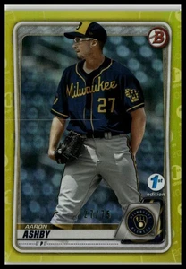 2020 Bowman Draft #BD-186 Aaron Ashby Yellow #/75 - Picture 1 of 2