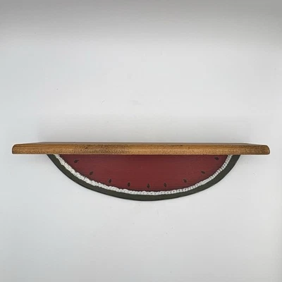 Винтажная примитивная настенная декоративная полка арбуз 13 дюймов с ручной росписью - Изображение 1 из 4