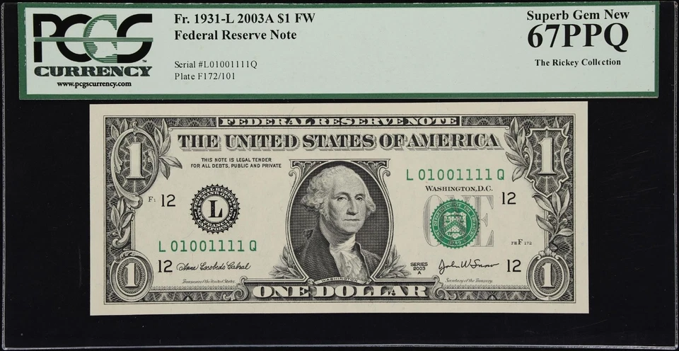 01001111 - TRUE BINARY - PCGS 67  RICKEY COLLECTION SERIES - DECIMAL #079 - RCTB - Image 1 of 2