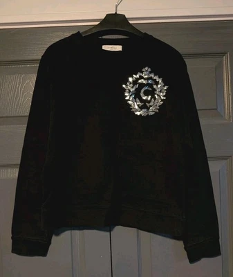 Carven Ladies Womens Small (8/10) Black Sequin Embellished Sweater Top Jumper - Image 1 of 4