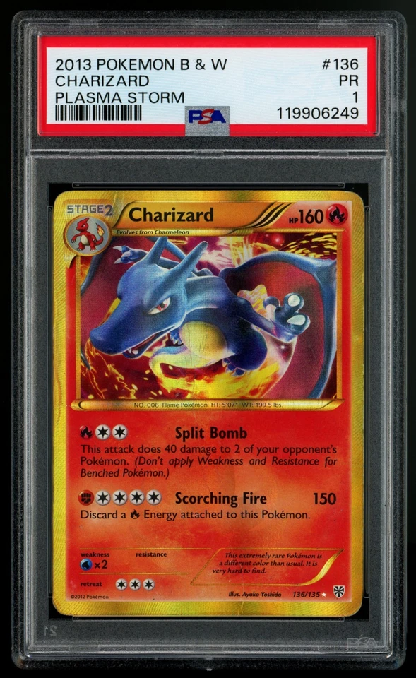 PSA 1 Charizard 2013 Pokemon Black & White Plasma Storm 136/135 - Image 1 of 2