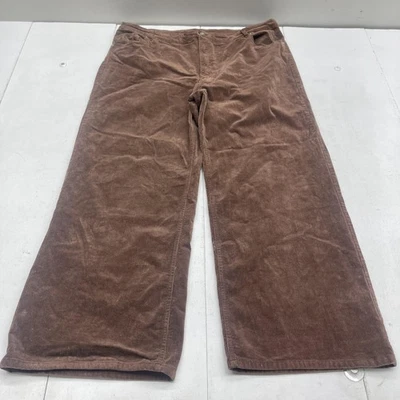 H&M Divided Corduroy Pants Womens 24 Brown Wide Leg 5-Pocket Casual Zip Fly - Image 1 of 4