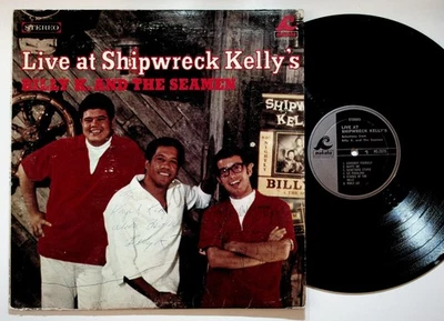 Billy K and The Seamen Live at Shipwreck Kelly's LP Signed Hawaii Makaha Foto 1 de 4