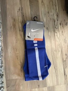 Nike Hyper Elite Basketball Crew Socks ROYAL BLUE WHITE SX4801-441 EXTRA LARGE  - Picture 1 of 3