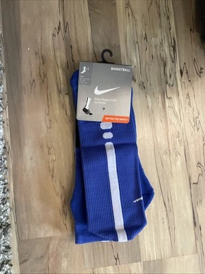 Nike Hyper Elite Basketball Crew Socks ROYAL BLUE WHITE SX4801-441 EXTRA LARGE  - Image 1 of 3