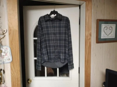 NWT 32 Degrees Heat Charcoal Plaid Long Sleeve Button Down Shirt Men's L - Image 1 of 2