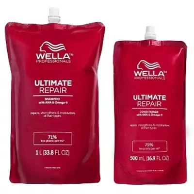 Champú Wella Ultimate Repair 33,8 oz y acondicionador 16,9 oz recarga dúo Foto 1 de 4