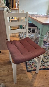 4x white/brown Dining wood chairs - Picture 1 of 4