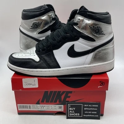 Size 11W- Air Jordan 1 High OG Metallic Silver (CD0461-001) - Image 1 of 4