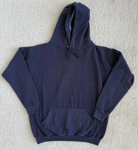 Vtg 1970s Sportswear Blank Pullover Hoodie Sweatshirt Dark Navy 50/50 - Picture 1 of 6