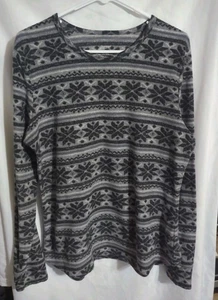 Camisa Climate Right by Cuddl Duds Fair Isle Gris Pijama Top Mujer Talla XL - Imagen 1 de 6