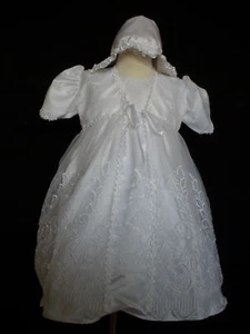 New Baby Girl Christening Baptism Formal Dress Gown size 18-30 M White - Picture 1 of 8