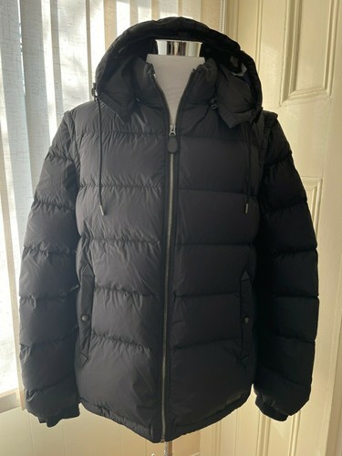 *NUOVO CON ETICHETTE* Gilet giacca rimovibile Burberry BRIT da uomo 2 in 1 NERO US XL