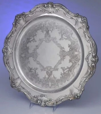 Bandeja para servir Gorham CHANTILLY plateada grande 13"  Foto 1 de 2