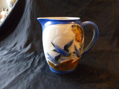 ANCIEN PICHET EN FAIENCE DE ST CLEMENT DECOR AUX CANARDS SAUVAGES - Photo 1/4