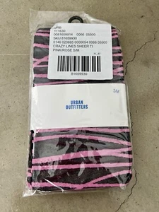URBAN OUTFITTERS Crazy Lines Sheer Tights PINK stripes Women’s S/M - NWT - Picture 1 of 2