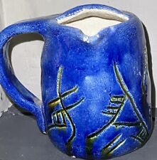 Vintage Studio Art Pottery Blue Pitcher Native Signed Rich Hubbell ‘73