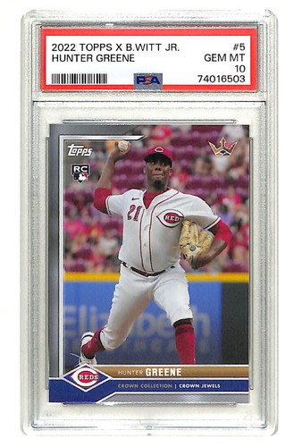 2022 Topps X Bobby Witt Jr #5 Hunter Greene Rookie RC Card PSA 10 Reds ...