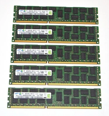 *Lot of 5* Samsung G2 8 GB PC3L-10600R DIMM's *Used* M393B1K70DH0-YH9 - Image 1 of 3