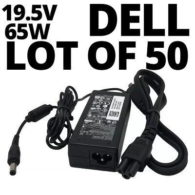 Lot of 50 Original 65W Dell AC Power Adapter 19.5V 3.34A Charger 4.5mm & Cords - Image 1 of 4