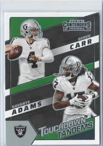 2022 Panini Contenders - Touchdown Tandems #TDT-LV Derek Carr, Davante Adams - Picture 1 of 2