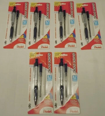 6 cartuchos de encaixe rápido Pentel lápis mecânico 0,7 mm QD7ELE3BP 23416 - Imagem 1 de 4