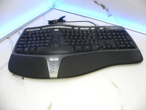 Microsoft Natural Ergonomic Wired Keyboard 4000 Qwerty USB UK FREE UK P&P #G2 - Photo 1/4