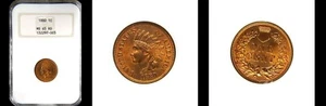 1880 1C NGC MS65RD-PURE RED -OLD SLAB-PQ INDIAN HEAD SMALL CENT--- - Picture 1 of 1