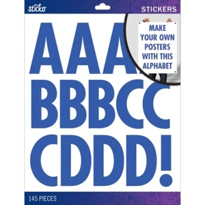 STICKO ALPHABET STICKERS - BLUE FUTURA REGULAR - X LARGE - 10 SHEETS - 6.5 cm - Picture 1 of 1