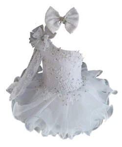Jenniferwu Girls Tulle Flower Princess Wedding Party Handmade Beaded Dress 4T - Picture 1 of 5