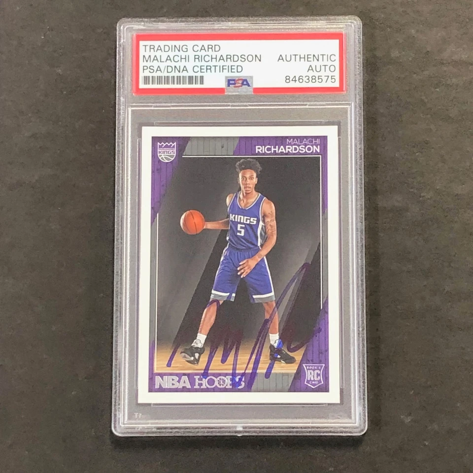2016-17 NBA Hoops #279 Malachi Richardson Signed Card AUTO PSA Slabbed RC Kings - Image 1 of 2