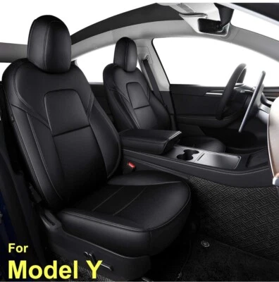 INCH EMPIRE Seat Cover Custom Fit for Tesla Model Y 5 Seat Synthetic Leather Car - Image 1 of 4