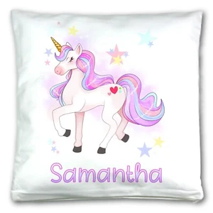 Personalised Any Name Unicorn Super Soft Cushion Cover Gift idea daughter niece - Picture 1 of 1