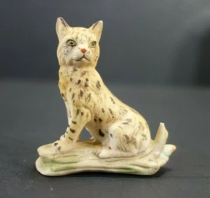 RC Royal Cornwall Bisque Lynx Figurine Vintage Miniature - Imagen 1 de 7