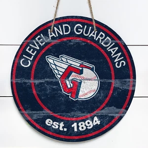Cleveland Guardians 10" Metal Indoor/Outdoor Round Sign (Vintage Look) - Picture 1 of 1