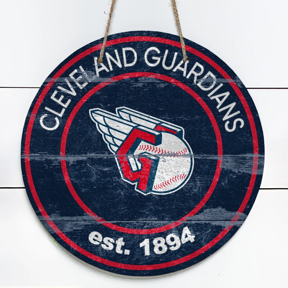 Letrero redondo de metal interior/exterior Cleveland Guardians de 10" (aspecto vintage) Foto 1 de 1