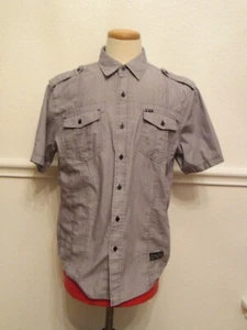 Sovereign Codes Men’s XL Gray Short Sleeve Collared Button Down Casual Shirt - Picture 1 of 7