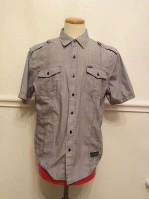 Sovereign Codes Men’s XL Gray Short Sleeve Collared Button Down Casual Shirt - Image 1 of 4